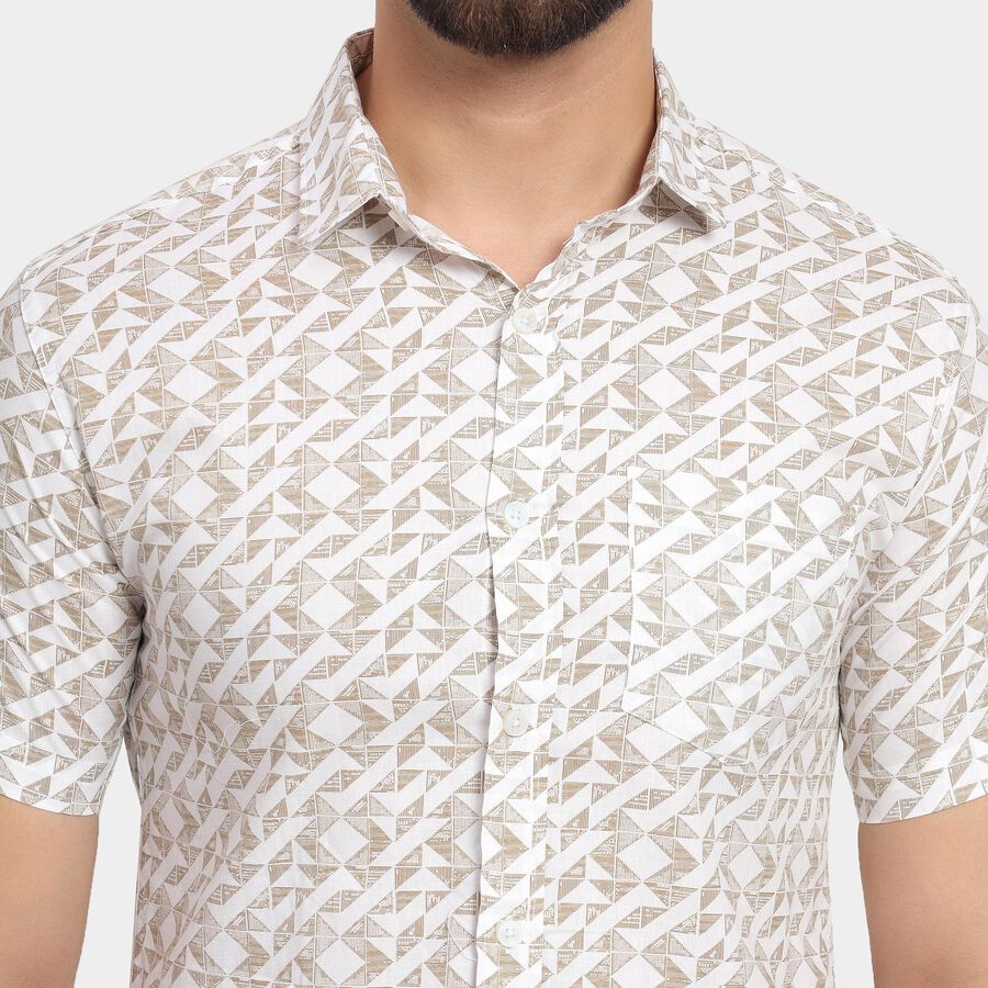Men's 100% Cotton Casual Shirt, Beige, large image number null