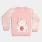 Girls Light Pink Crew Neck Casual Pullover, Light Pink, small image number null