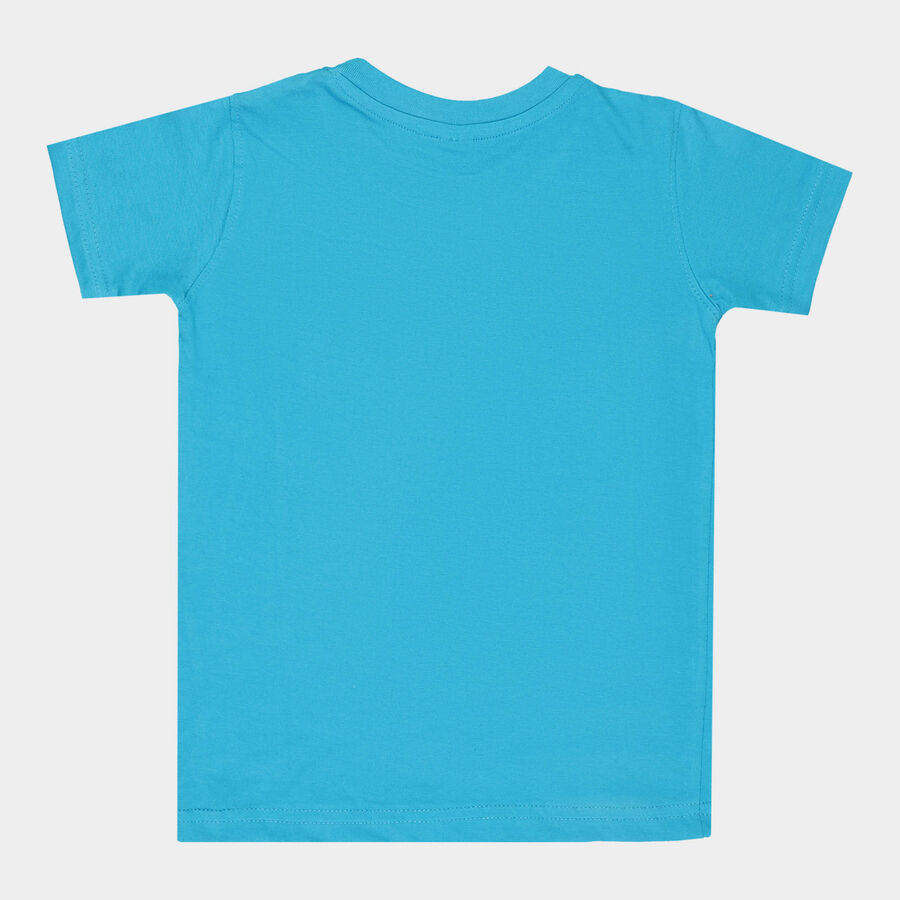 कॉटन टी-शर्ट, टील ब्लू, large image number null