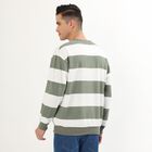Men's Muted Olive Green Crew Neck Casual Sweatshirt, ओलिव, small image number null