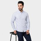 Men's Light Blue Cotton Long Sleeve Button-Down Collar Regular Fit Casual Shirt, हल्का नीला, small