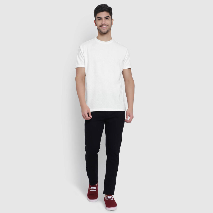 Solid Round Neck T-Shirt, White, large image number null