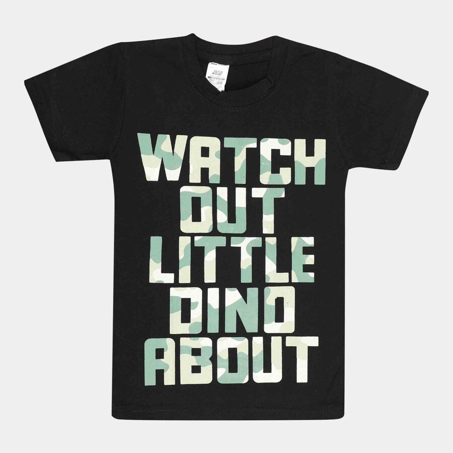Printed T-Shirt, Black, large image number null