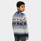 Boys Deep Midnight Navy Blue Crew Neck Casual Pullover, नेवी ब्लू, small image number null