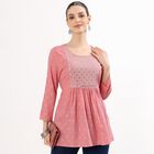 Women's Light Lavender Purple Round Neck Solid Kurti, बैंगनी, small image number null