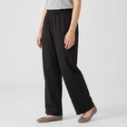Women's Black Solid Elastic Waist Palazzos, काला, small