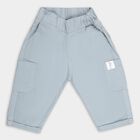 Infants Light Steel Blue Regular Fit Elastic Waist Trousers, Teal Blue, small image number null