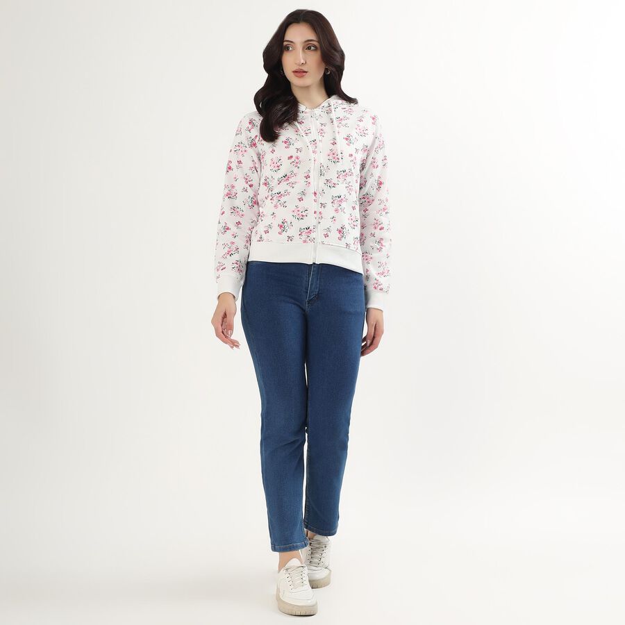 Women's Light Pink Hooded Casual Sweatshirt, हल्का गुलाबी, large image number null