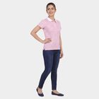 Women's Pink Cotton Polo Neck Preppy Polo T-Shirt, Light Pink, small