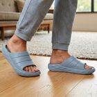 Men's Light Blue Slip-On Slide Sandals, नीला, small