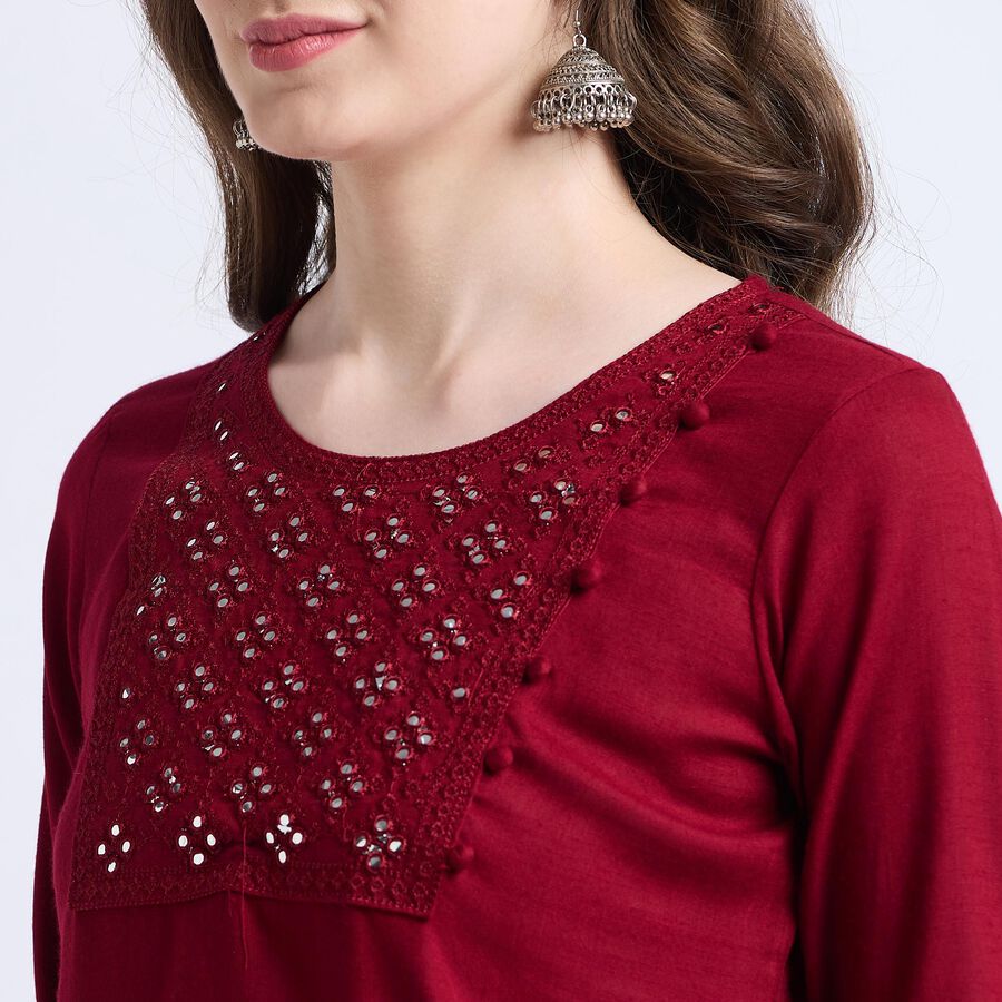 Ladies' Kurta Pyjama Set, मरून, large image number null