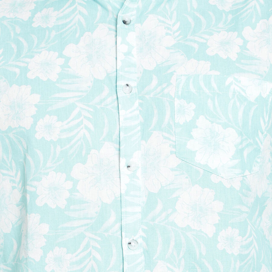 Cotton Printed Casual Shirt, Light Green, large image number null