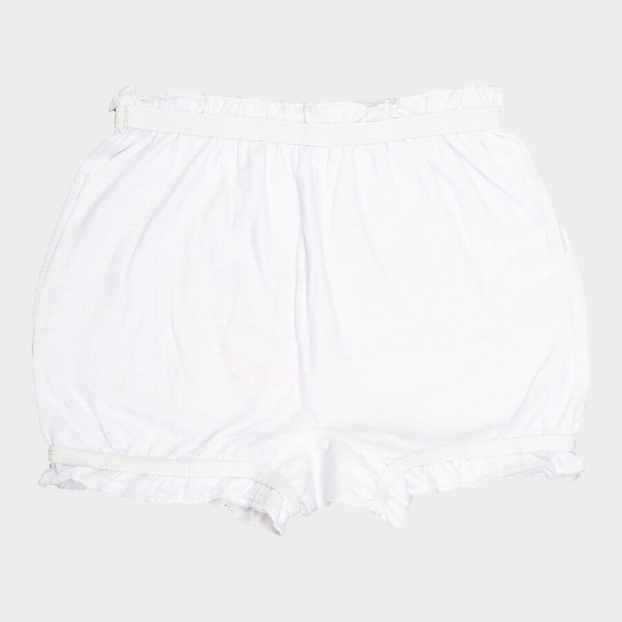 Girls Cotton Printed Bloomer, White, large image number null