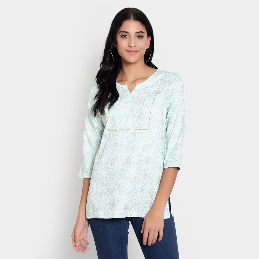 Printed Kurti, Light Blue, large image number null