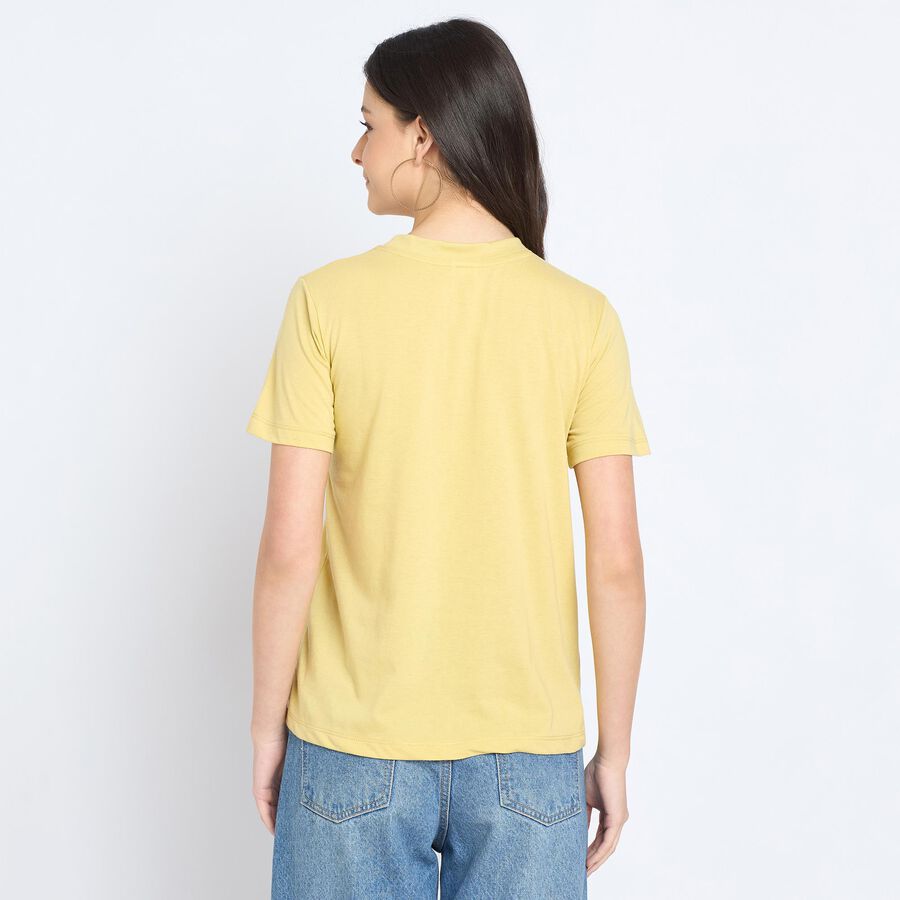 Ladies' Round Neck T-Shirt, Khaki, large