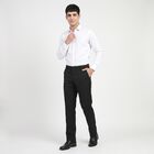 Men's Black Slim Fit Flat-Front Formal Trousers, Black, small
