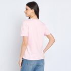 Ladies' 100% Cotton Round Neck T-Shirt, गुलाबी, small