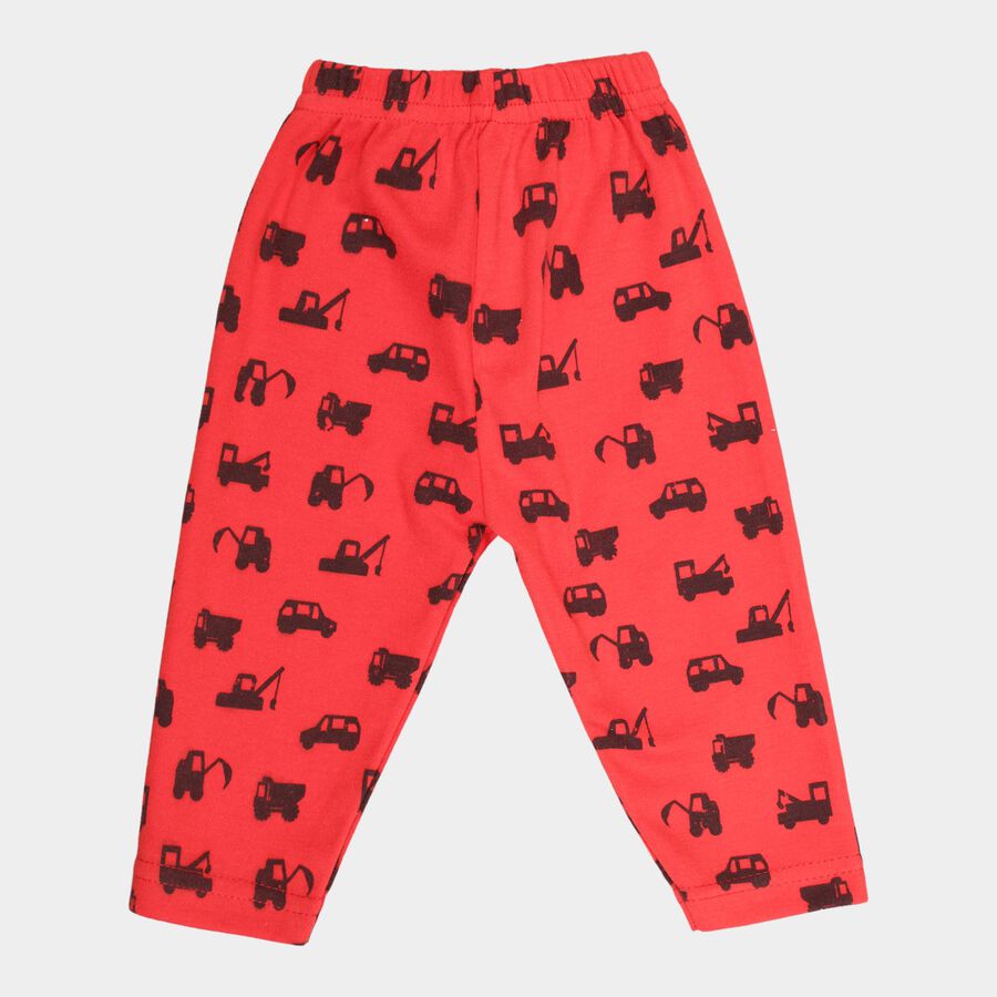 Infants Cotton Printed Pyjama, Red, large image number null
