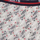 Boys Light Heather Grey Regular Fit Printed Briefs, मिश्रित मध्यम ग्रे, small