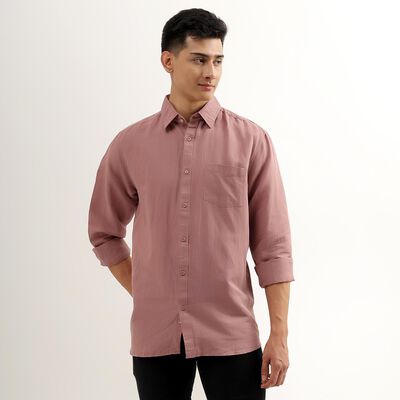 Men's Dusty Rose Regular Collar Casual Shirt