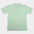Boys' Aqua Cotton Blend Polo Neck Polo Boys T-Shirt, एक्वा, small
