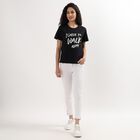 Ladies' Round Neck T-Shirt , काला, small image number null