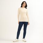 Women's Soft Beige High Neck Fitted Pullover, गहरा पीला, small image number null