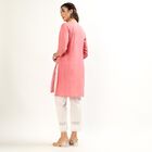 Women's Pink Notch Neck Printed Kurta, Pink, small