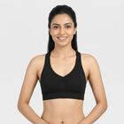 Women's Black Athleisure Sports Bra, Black, small