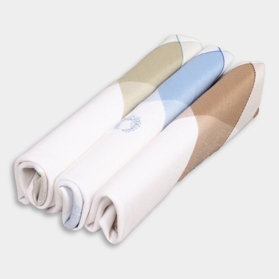 Men's 100% Cotton Hanky, White, large
