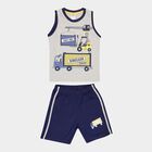Boys Cotton Baba Suit, Melange Light Grey, small image number null