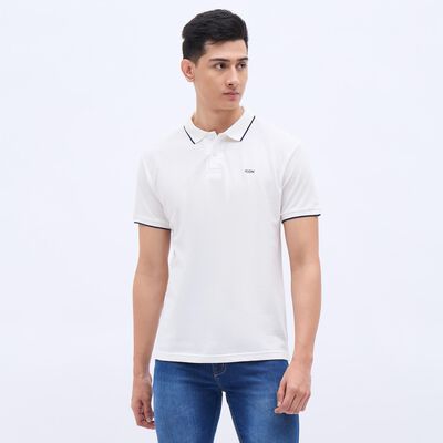 Men's Bright Eggshell White Polo Neck Polo Tee Shirt