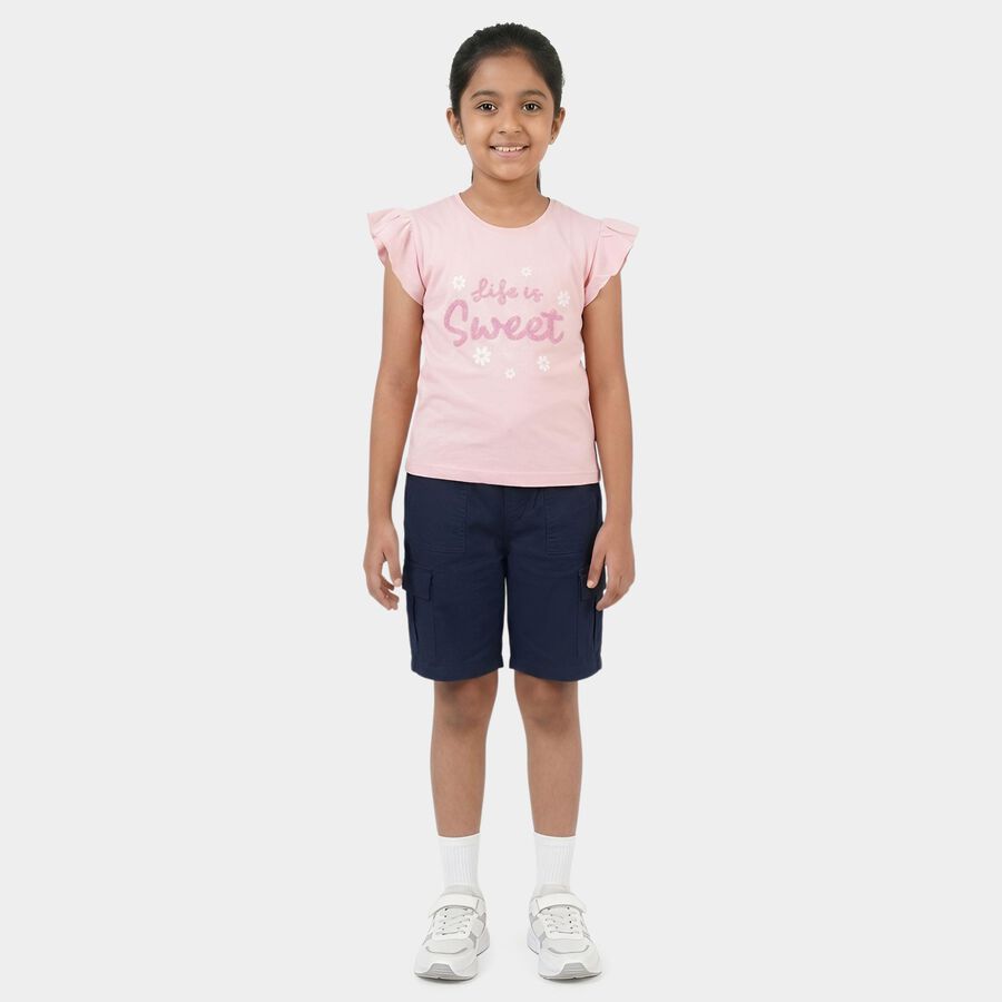 Girls' T-Shirt, हल्का गुलाबी, large