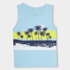 Boys Light Blue Round Neck Sleeveless T-Shirt, Light Blue, small