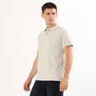 Men's Light Grey Polo Neck Casual T-Shirt, मिश्रित हल्का ग्रे, small image number null