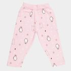 Infants Light Pink Penguin Printed Elastic Waist Pyjama, गुलाबी, small image number null