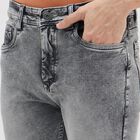 Men's Washed Grey Skinny Fit Jeans, Light Grey, small image number null