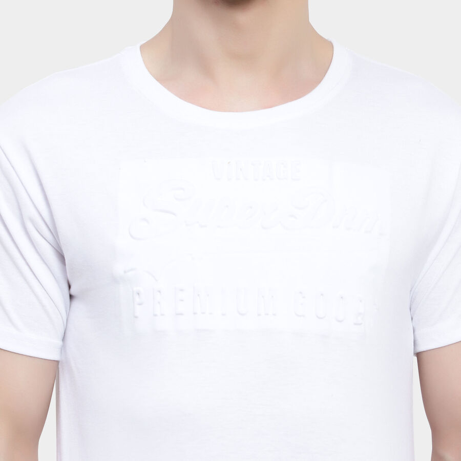 Solid Round Neck T-Shirt, White, large image number null
