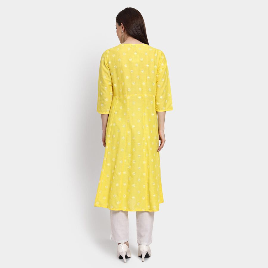 Ladies' 100% Cotton Kurta , पीला, large image number null