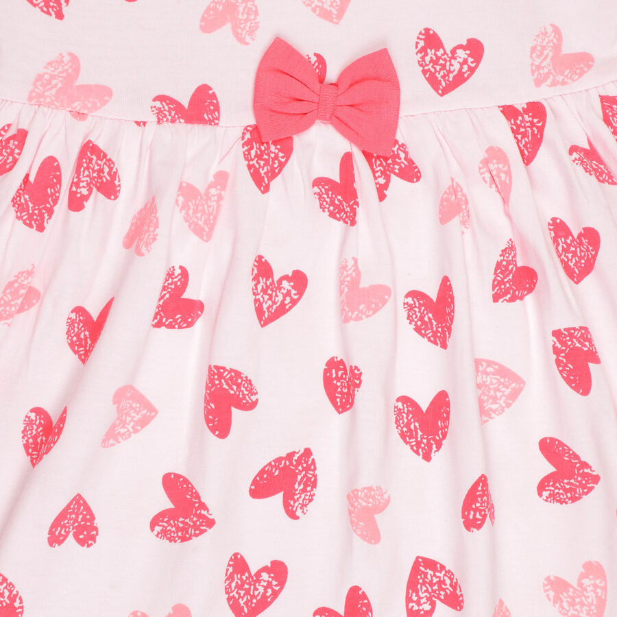Girls Cotton Frock, Light Pink, large image number null