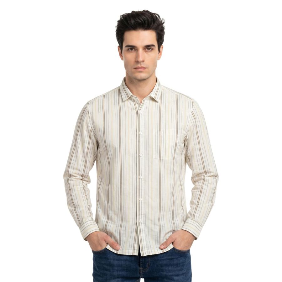 Men Yellow Casual Shirt, पीला, large