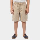 Boys Beige Regular Fit Cargo Bermuda Shorts, Beige, small