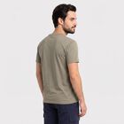 Men's Olive Green Round Neck Graphic Print T-Shirt, Light Green, small
