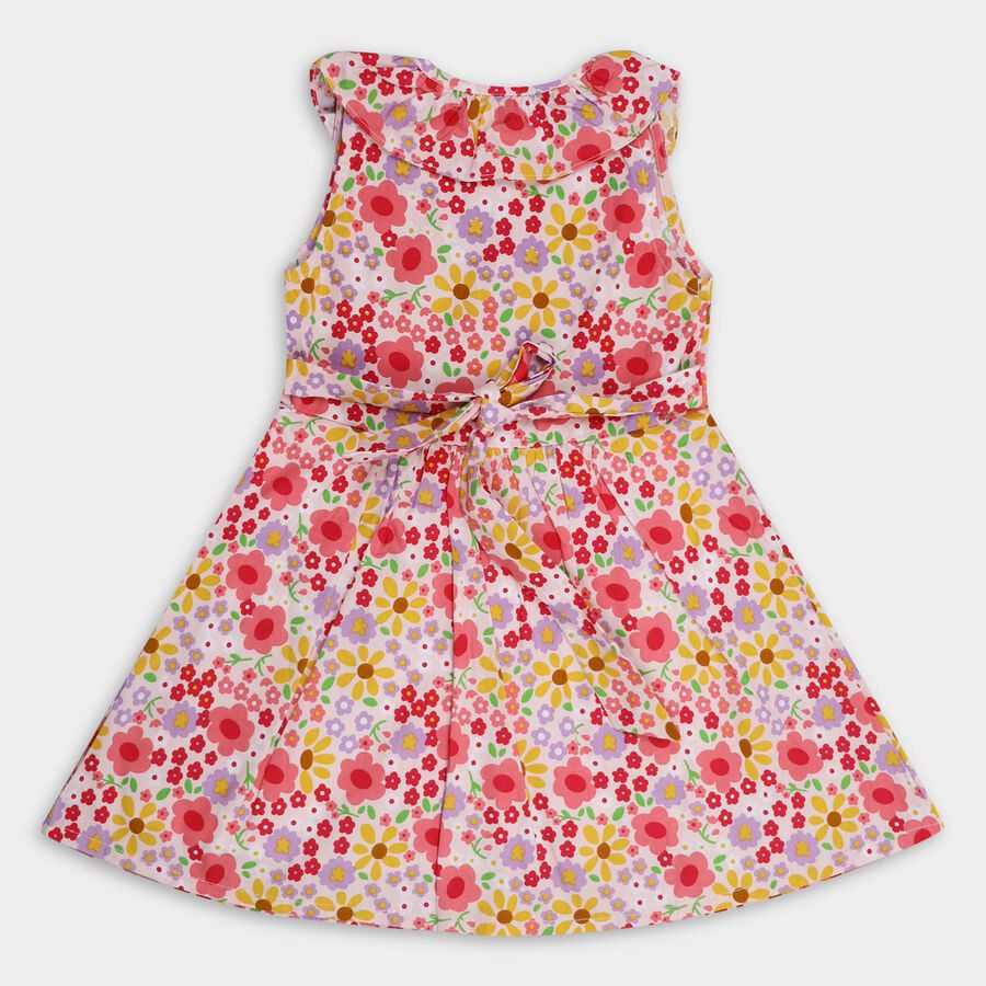 Girls' 100% Cotton Frock , Peach, large image number null