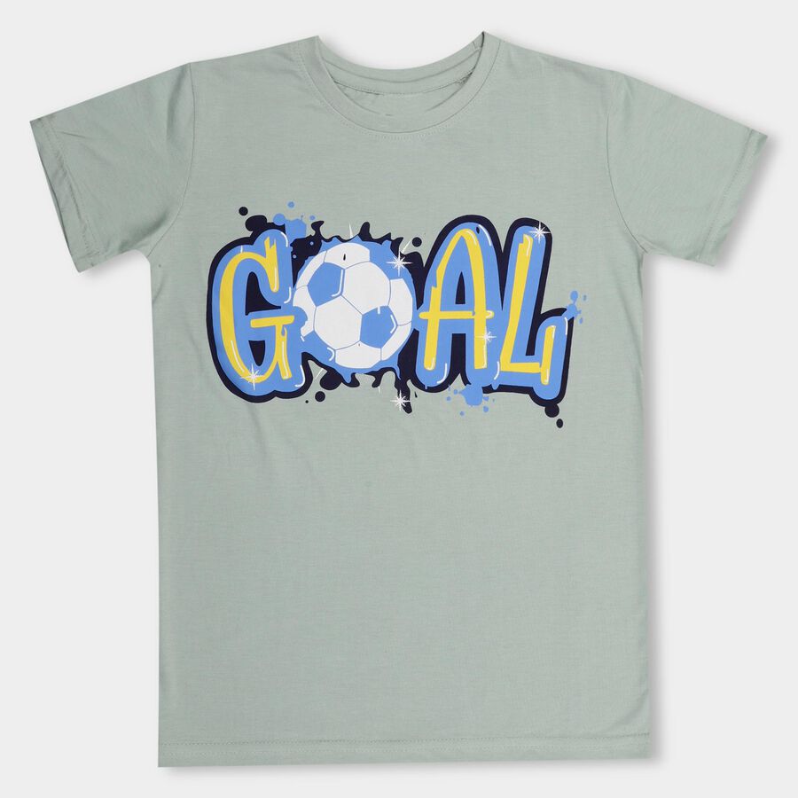 Boys' Half Sleeves T-Shirt , Light Green, large image number null