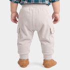 Infants Grey Jogger Fit Solid Cargo Pocket Pyjama, Light Grey, small