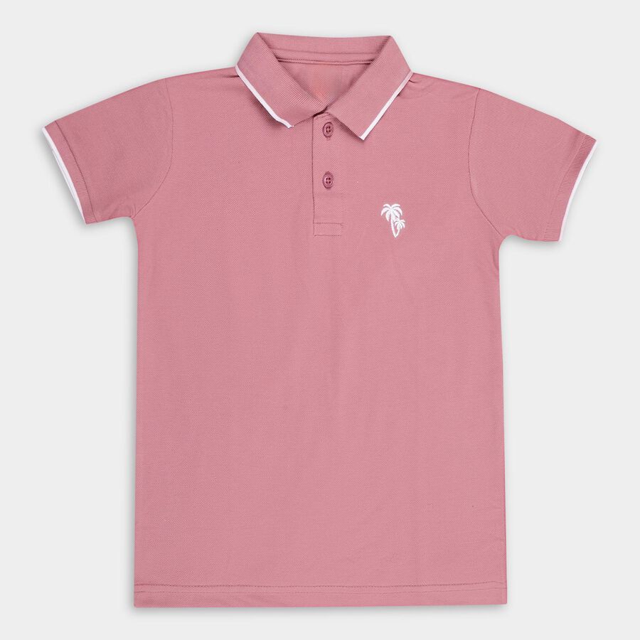 Boys' Half Sleeves T-Shirt, Pink, large image number null