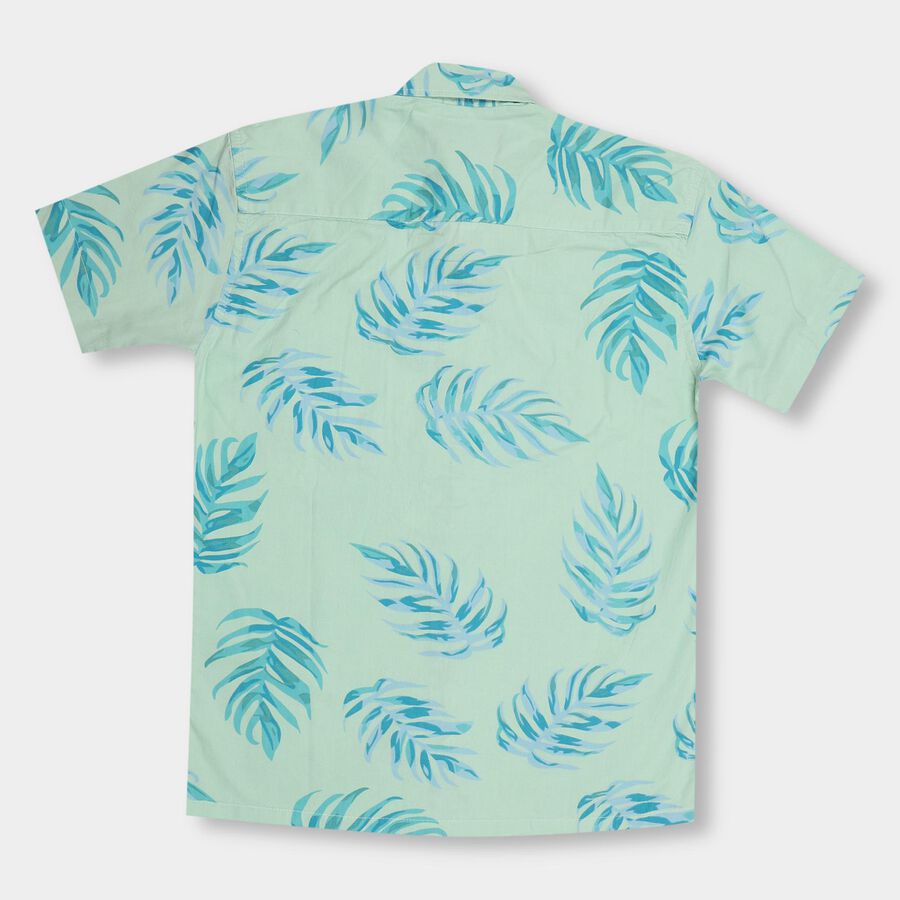 Boys' Light Sage Green Cotton Regular Collar Casual Shirt, Light Green, large image number null