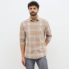 Men's 100% Cotton Casual Shirt, Brown, small image number null