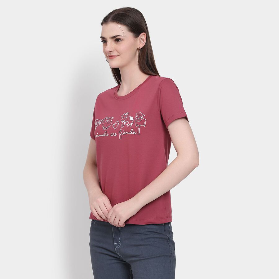 Ladies' Round Neck T-Shirt, बैंगनी, large image number null